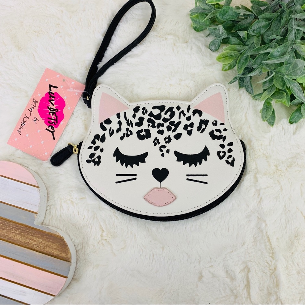 Betsey Johnson Leopard Kitty Coin Purse / Wristlet - Picture 3 of 8